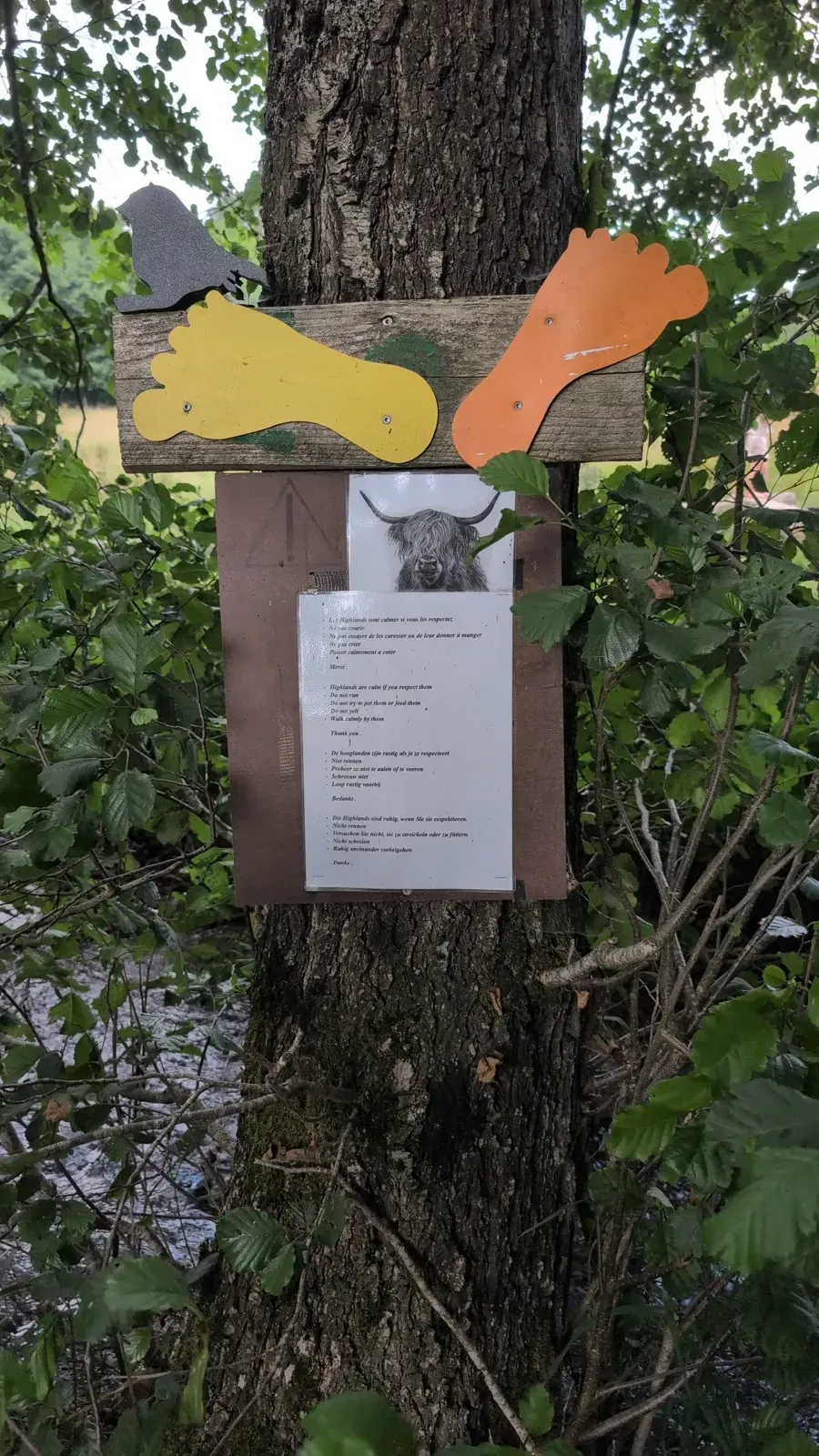 Parcoursborden, gele voet en oranje voet